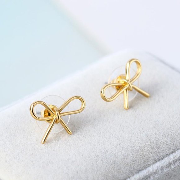 Kate Spade Skinny Mini Bow Gold Stud Earrings - Picture 6 of 6